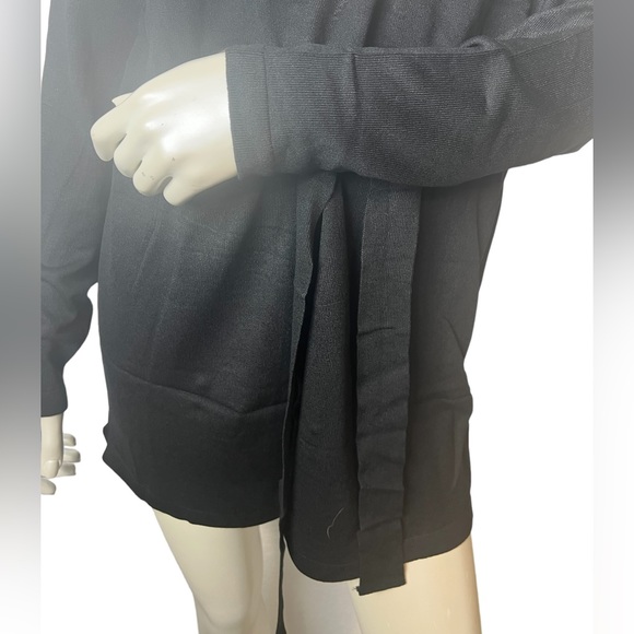 NWT Coco Bleu Black Long Sleeve Tie Knit Cardigan - Picture 4 of 12